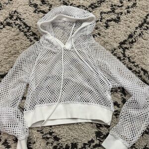 White Mesh hoodie top S